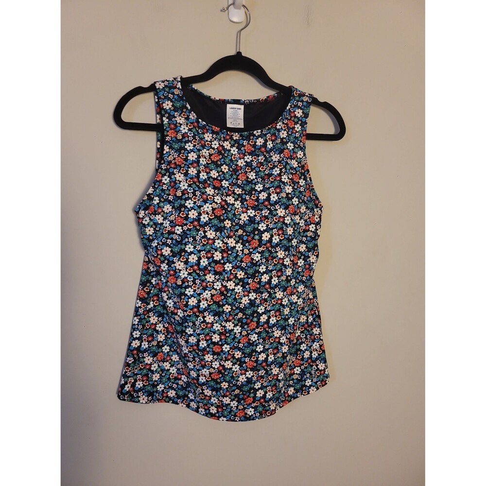Land's End Ditsy Floral Tankini Top Sz 10DDD